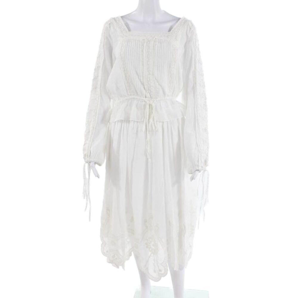 Love Shack Fancy Womens Drawstring Waist Top Maxi Skirt Set White Size Small/2